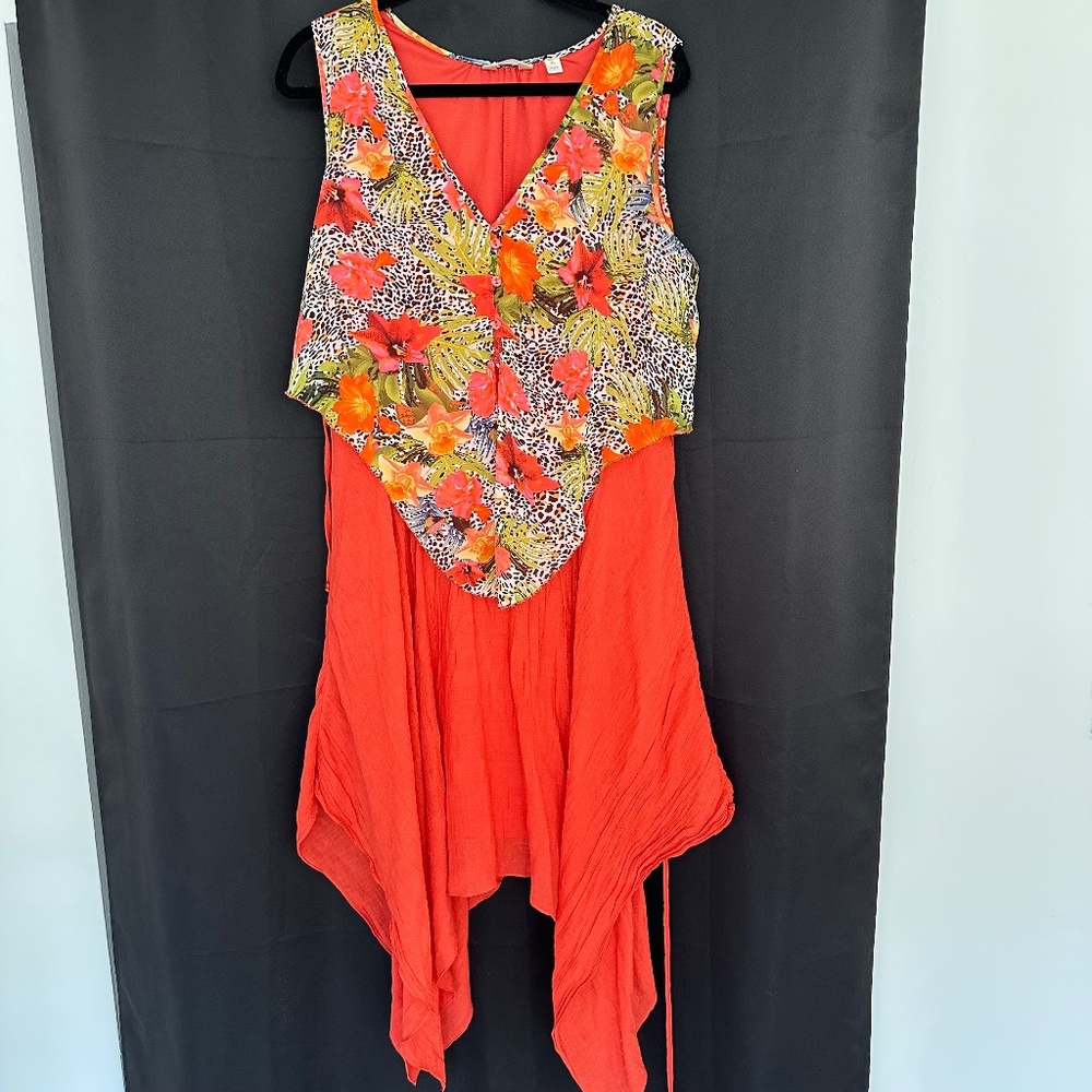 Coral Mlle Gabrielle Floral Sleeveless Dresses for Women size XL